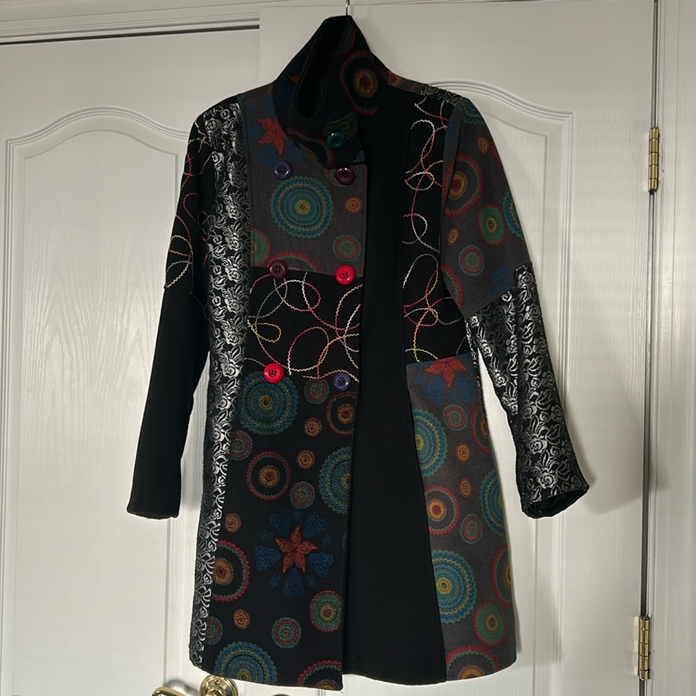 Multi-colored Boutique Designer Winter Coat Jacket